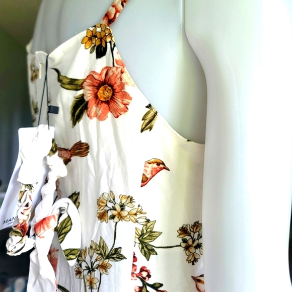 BRAND NEW! MNG Causal Sleeveless Floral Dress with Matching Scrunchies Size 6 - Picture 7 of 15